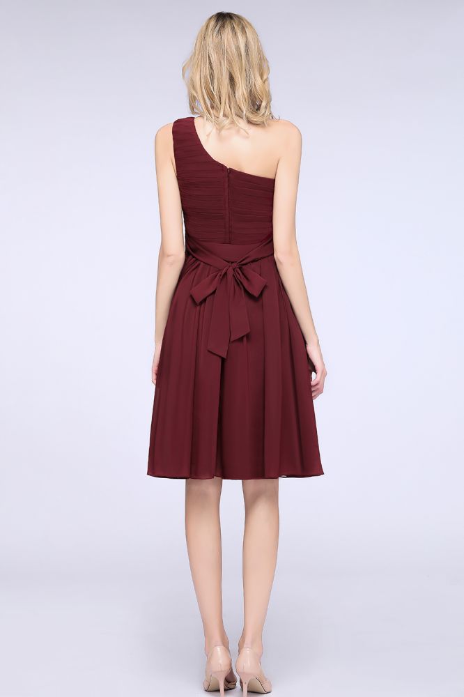 Robe de demoiselle d'honneur asymétrique sans manches, longueur genou, à volants, robe de soirée formelle