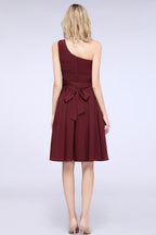 Robe de demoiselle d'honneur asymétrique sans manches, longueur genou, à volants, robe de soirée formelle