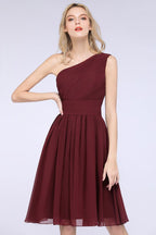 Robe de demoiselle d'honneur asymétrique sans manches, longueur genou, à volants, robe de soirée formelle