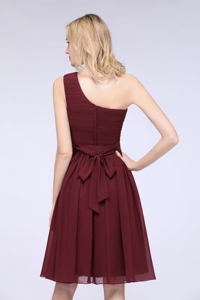 Robe de demoiselle d'honneur asymétrique sans manches, longueur genou, à volants, robe de soirée formelle