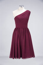 Robe de demoiselle d'honneur asymétrique sans manches, longueur genou, à volants, robe de soirée formelle