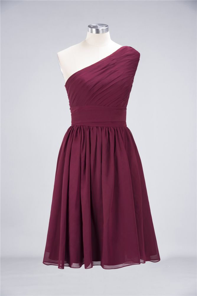 Robe de demoiselle d'honneur asymétrique sans manches, longueur genou, à volants, robe de soirée formelle