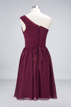 Robe de demoiselle d'honneur asymétrique sans manches, longueur genou, à volants, robe de soirée formelle