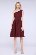 Robe de demoiselle d'honneur asymétrique sans manches, longueur genou, à volants, robe de soirée formelle