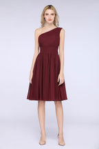 Robe de demoiselle d'honneur asymétrique sans manches, longueur genou, à volants, robe de soirée formelle