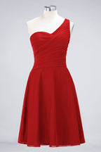 Robe de demoiselle d'honneur asymétrique à décolleté cœur, longueur genou, à volants, coupe trapèze
