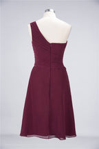Robe de demoiselle d'honneur asymétrique à décolleté cœur, longueur genou, à volants, coupe trapèze