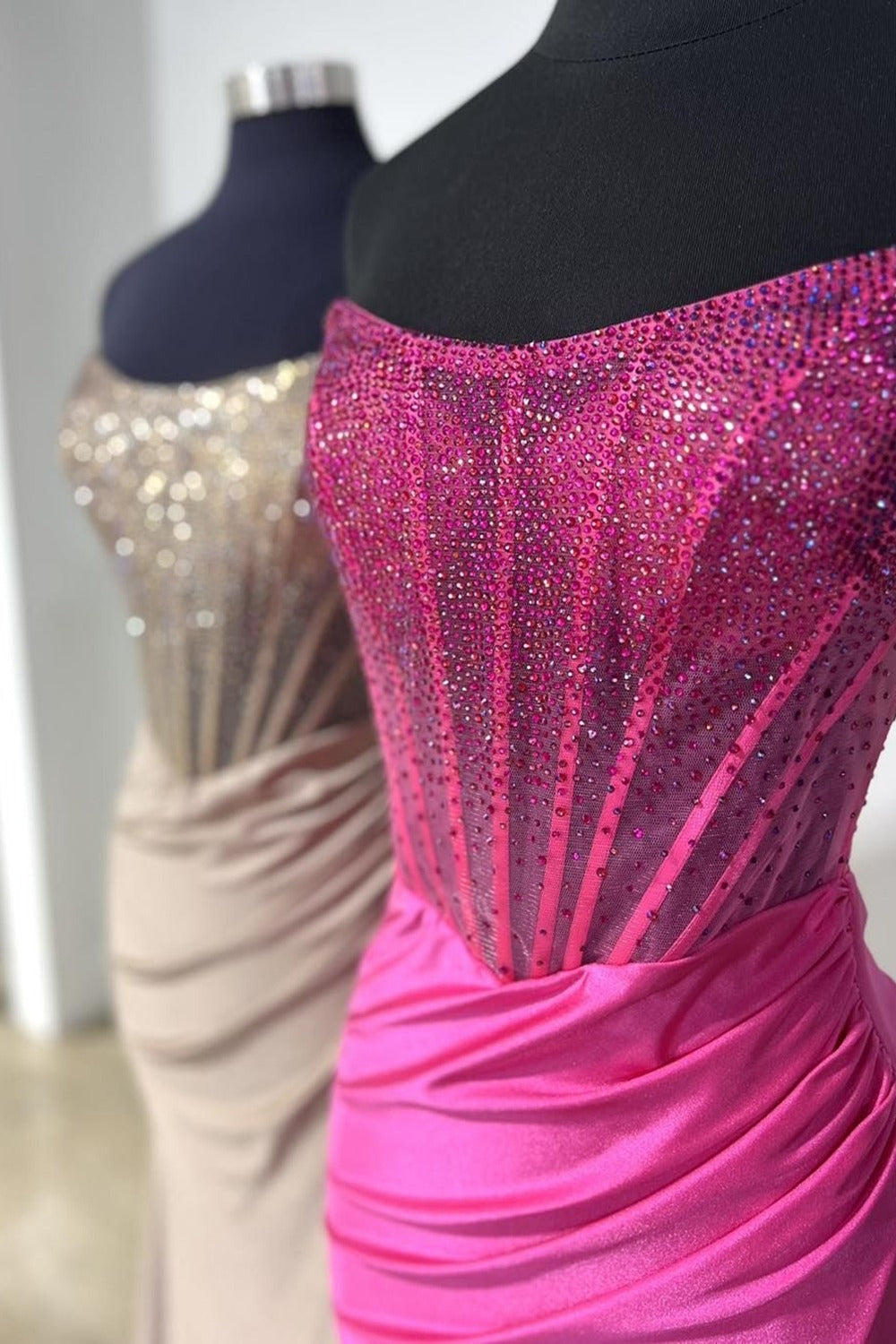 Opheliate | Robe de bal longue sirène bustier à perles avec fente