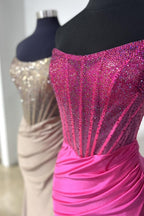 Opheliate | Robe de bal longue sirène bustier à perles avec fente