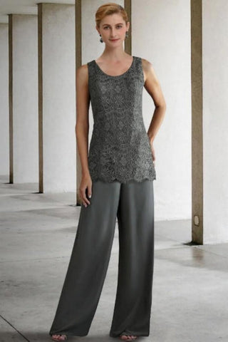 Pantsuit 3 Piece Suit Mother of the Bride Dress Plus Size With Lace