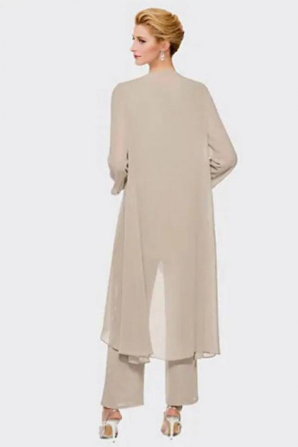 Traje pantalón para la madre de la novia, vestido de talla grande, elegante vestido de dama de honor de gasa