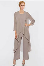 Tailleur-pantalon, robe de la mère de la mariée grande taille, élégante robe de demoiselle d'honneur en mousseline