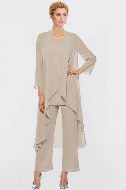 Tailleur-pantalon, robe de la mère de la mariée grande taille, élégante robe de demoiselle d'honneur en mousseline