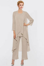 Tailleur-pantalon, robe de la mère de la mariée grande taille, élégante robe de demoiselle d'honneur en mousseline