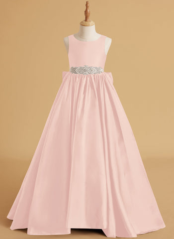 Robe de bal/robe de princesse en satin avec traîne pour demoiselle d'honneur 