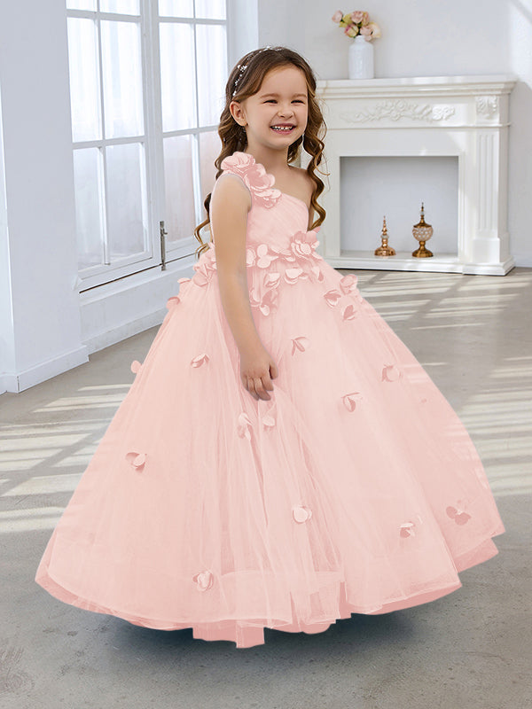 Vestido de princesa/vestido de tul hasta el suelo para niña de las flores 