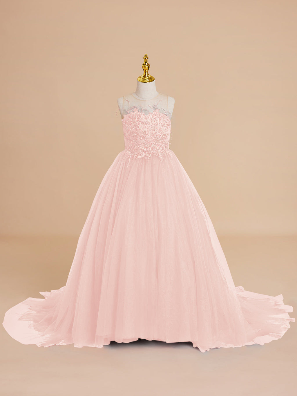Vestido de princesa/vestido de princesa con cola de tul para niña de las flores 