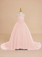 Vestido de princesa/vestido de princesa con cola de tul para niña de las flores 