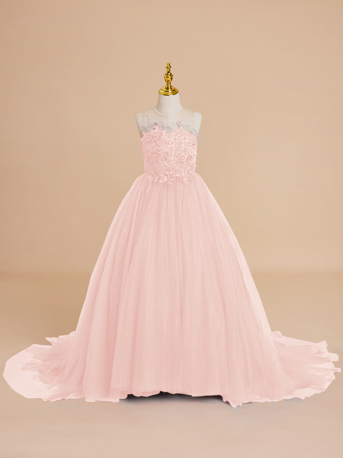 Vestido de princesa/vestido de princesa con cola de tul para niña de las flores 