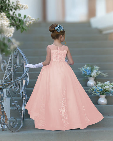 Vestido de baile de princesa Serenity con apliques de encaje y adornos de mariposas 