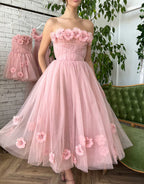 Pandora | Robe de bal bustier rose clair princesse à fleurs