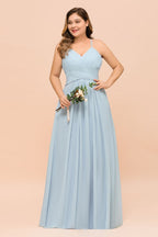 Vestido de dama de honor de talla grande, escote corazón, largo hasta el suelo, corte en A.