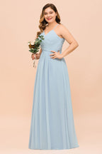 Vestido de dama de honor de talla grande, escote corazón, largo hasta el suelo, corte en A.