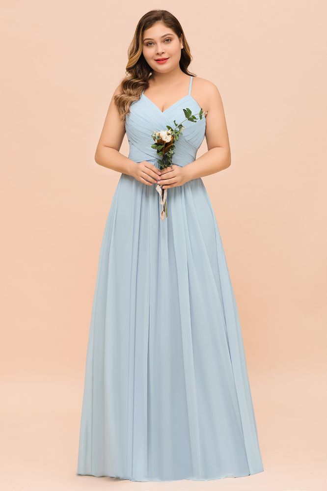 Vestido de dama de honor de talla grande, escote corazón, largo hasta el suelo, corte en A.