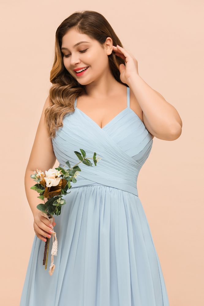 Vestido de dama de honor de talla grande, escote corazón, largo hasta el suelo, corte en A.