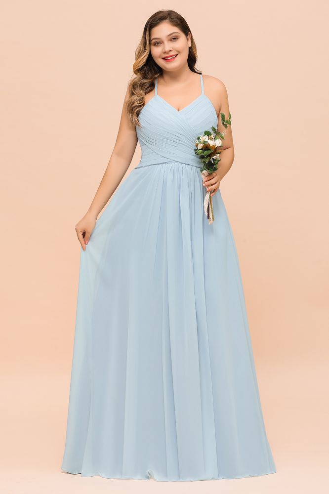 Vestido de dama de honor de talla grande, escote corazón, largo hasta el suelo, corte en A.