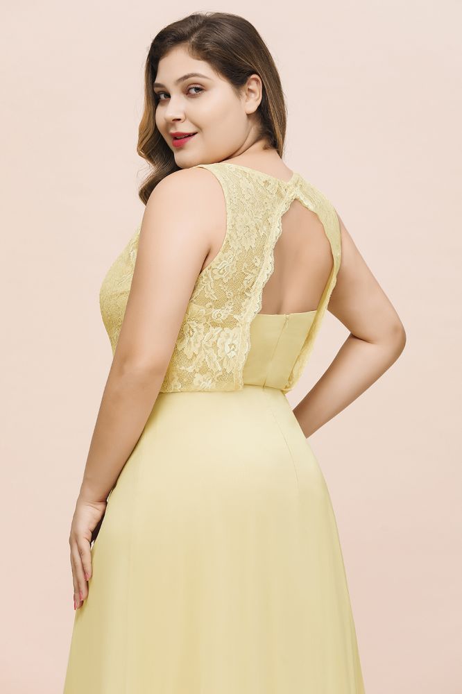 Vestido de dama de honor floral de talla grande, corte en A, sin mangas, estilo maxi, para niñas y mujeres