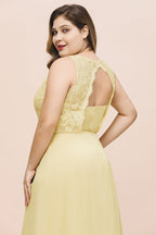 Vestido de dama de honor floral de talla grande, corte en A, sin mangas, estilo maxi, para niñas y mujeres