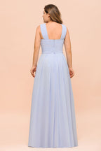 Vestido de dama de honor lavanda de talla grande, estilo halter, largo hasta el suelo, ideal para invitadas de boda.