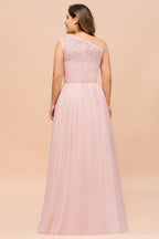 Vestido de dama de honor de talla grande, sin mangas, corte A, con abertura lateral larga, ideal para bodas y fiestas.