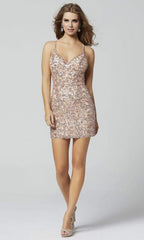Paisley Beaded Fitted Cocktail Dress