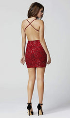 Paisley Beaded Fitted Cocktail Dress