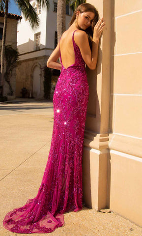 Robe de bal à sequins fleuris
