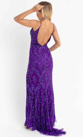 Robe de bal à sequins fleuris