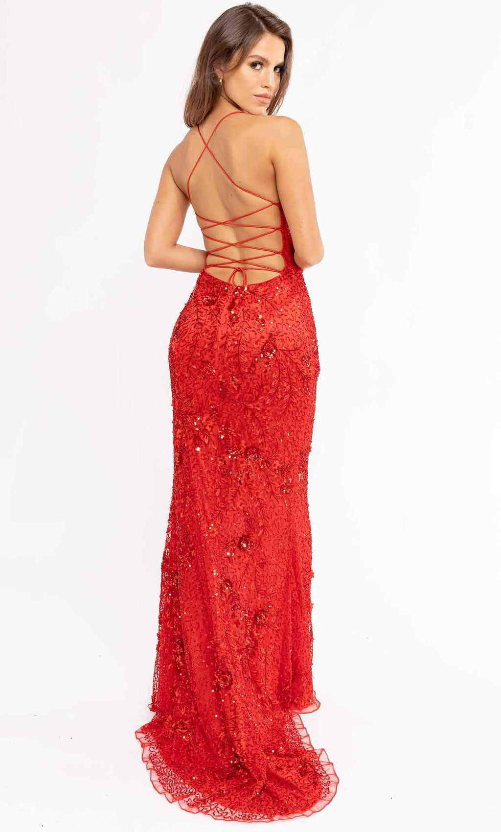 Embellished Scoop Neck Prom Gown