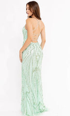 V-Neck Beaded Prom Dress