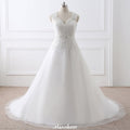 Princess Lace V-neck Tulle Elegant Wedding Dress