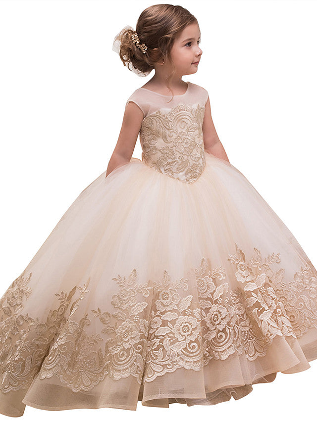 Vestidos de princesa con cola de cepillo para bodas, cumpleaños, concursos de belleza y damitas de honor