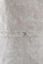 Vestido de novia de tul con escote en V estilo princesa, recién llegado, con encaje