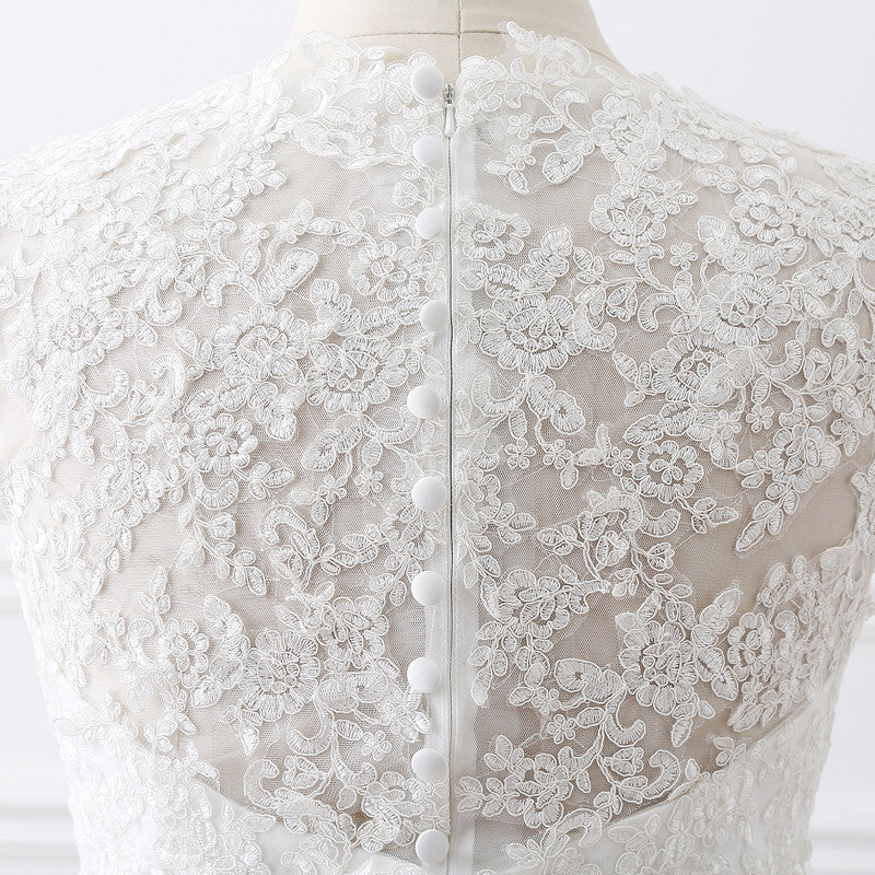 Vestido de novia de tul con escote en V estilo princesa, recién llegado, con encaje