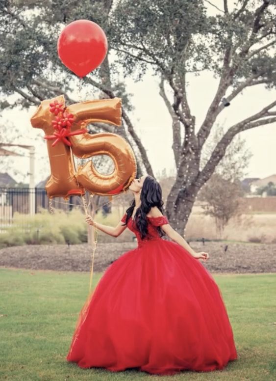 Precioso vestido rojo de quinceañera con hombros descubiertos, vestido de baile rojo Y1106
