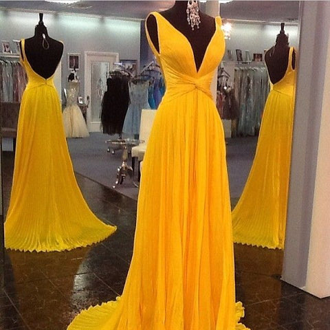 Robe de bal jaune dos nu, robe de soirée dos ouvert, robe de bal en mousseline, robe de soirée sexy, robe de cérémonie jaune, robe de bal pour invitée de mariage Y992