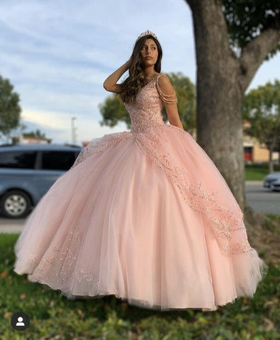 Vestido de quinceañera rosa de princesa, vestido de baile, vestido de 16 años Y1095