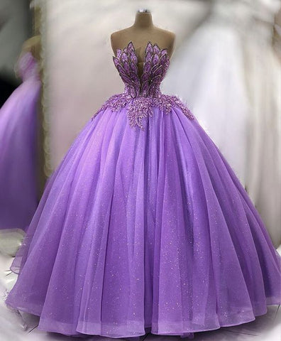 Robe de princesse à paillettes violettes somptueuse Y972