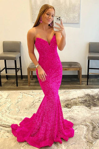 Robe de bal sirène longue à sequins, robe de soirée formelle Y1007