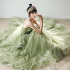 Vestido de baile de gala verde salvia con tirantes, vestido de fiesta formal de primavera S21224